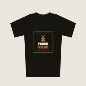 Proud Parasite funny cockroach graphic t-shirt - black cotton tee