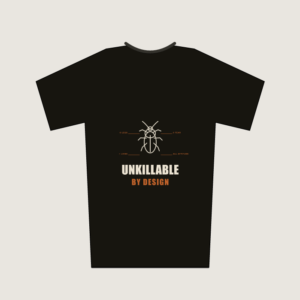 Unkillable By Design cockroach graphic t-shirt - black cotton tee