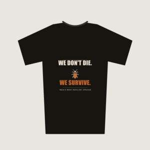 We Don't Die We Survive satirical graphic t-shirt - black cotton tee